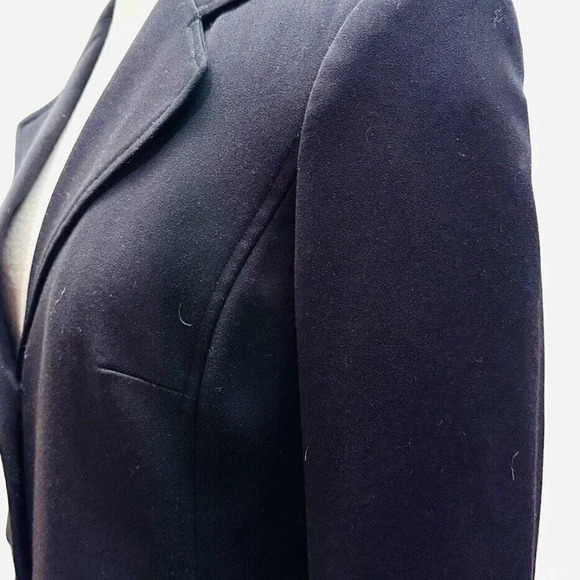 CHARTER CLUB Women Long Sleeve Button Down Collared Black Career Jacket Size 6 - Picture 4 of 13